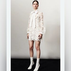 Francesco Scognamiglio vogue collection Dress Womens 6 white‎ Lace Italy classic